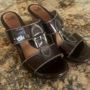 SOFFT 4” Wedge Metalic Brown Patent Leather - Size 10 - worn Twice, soft sole